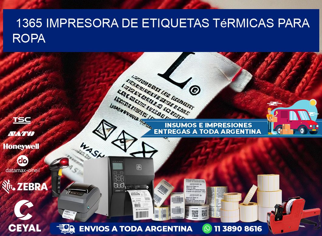 1365 impresora de etiquetas térmicas para ropa