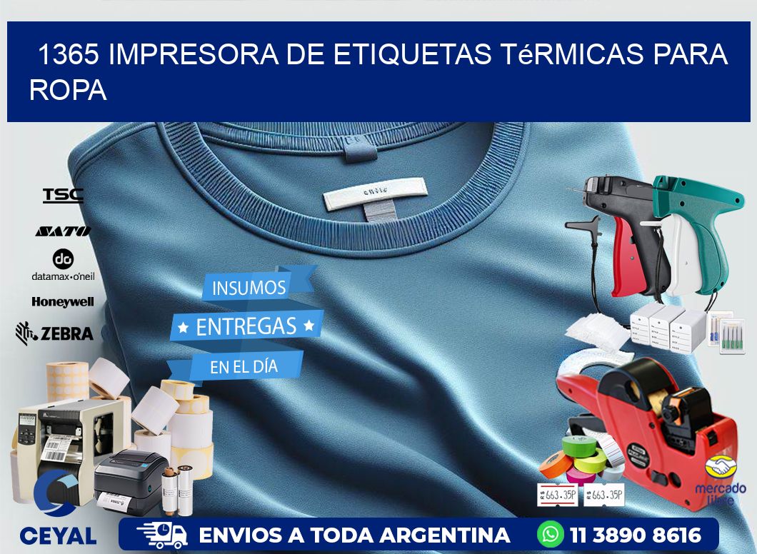 1365 impresora de etiquetas térmicas para ropa