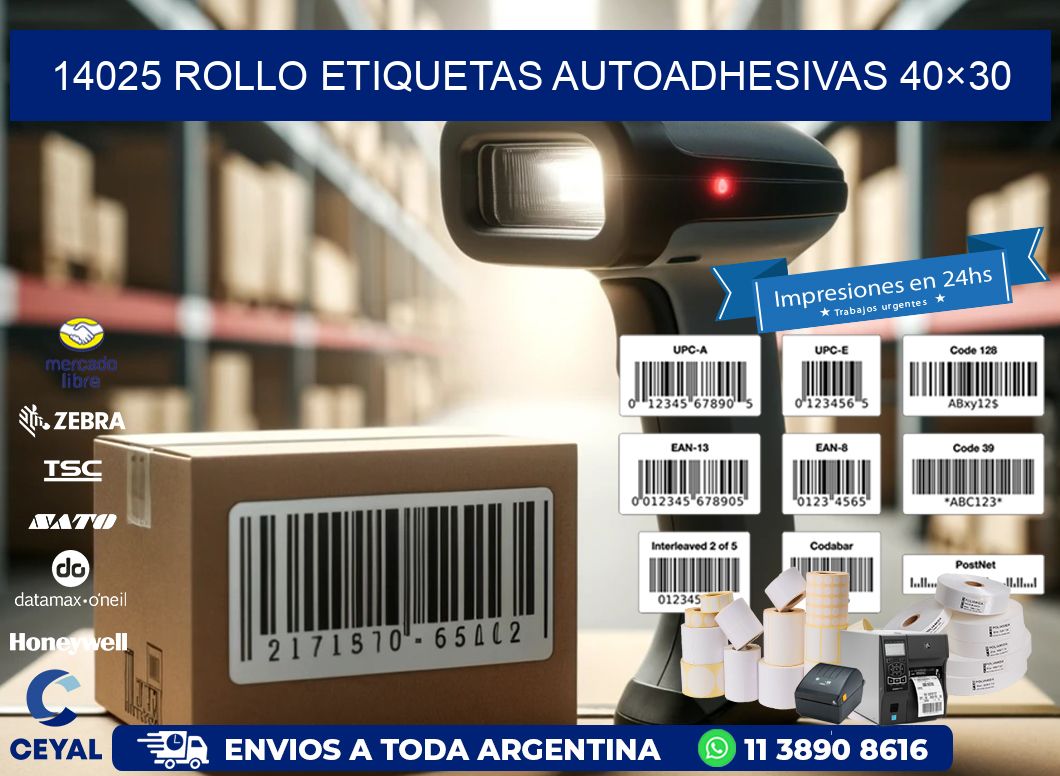 14025 Rollo Etiquetas autoadhesivas 40×30