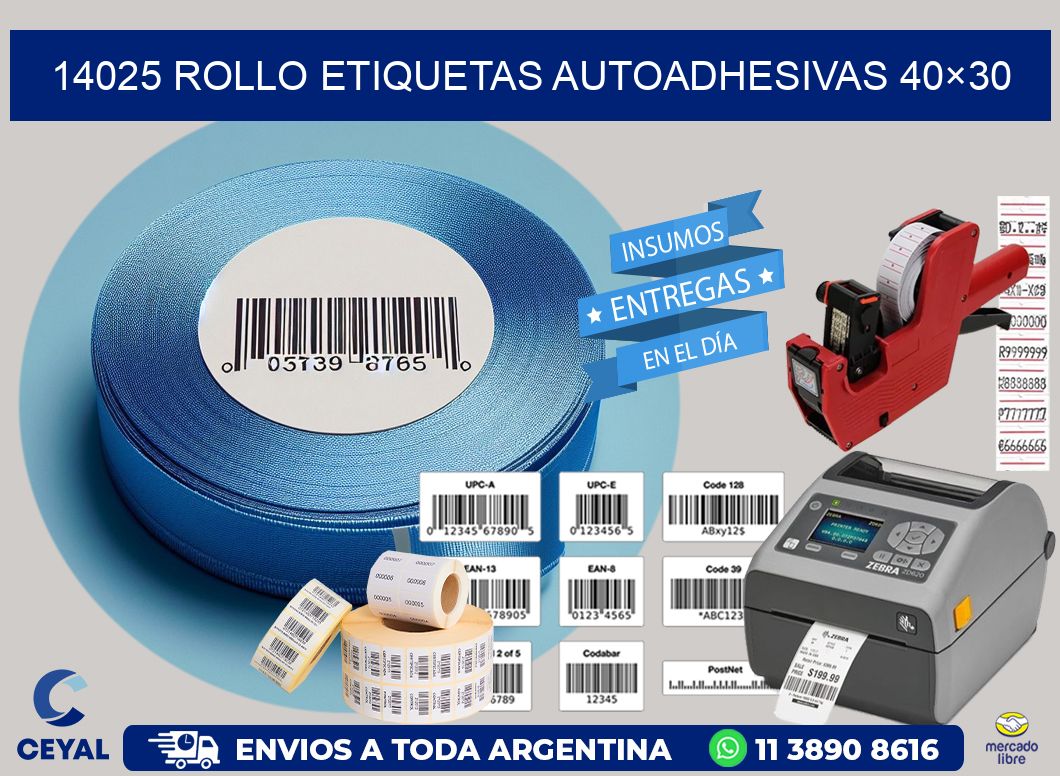 14025 Rollo Etiquetas autoadhesivas 40×30