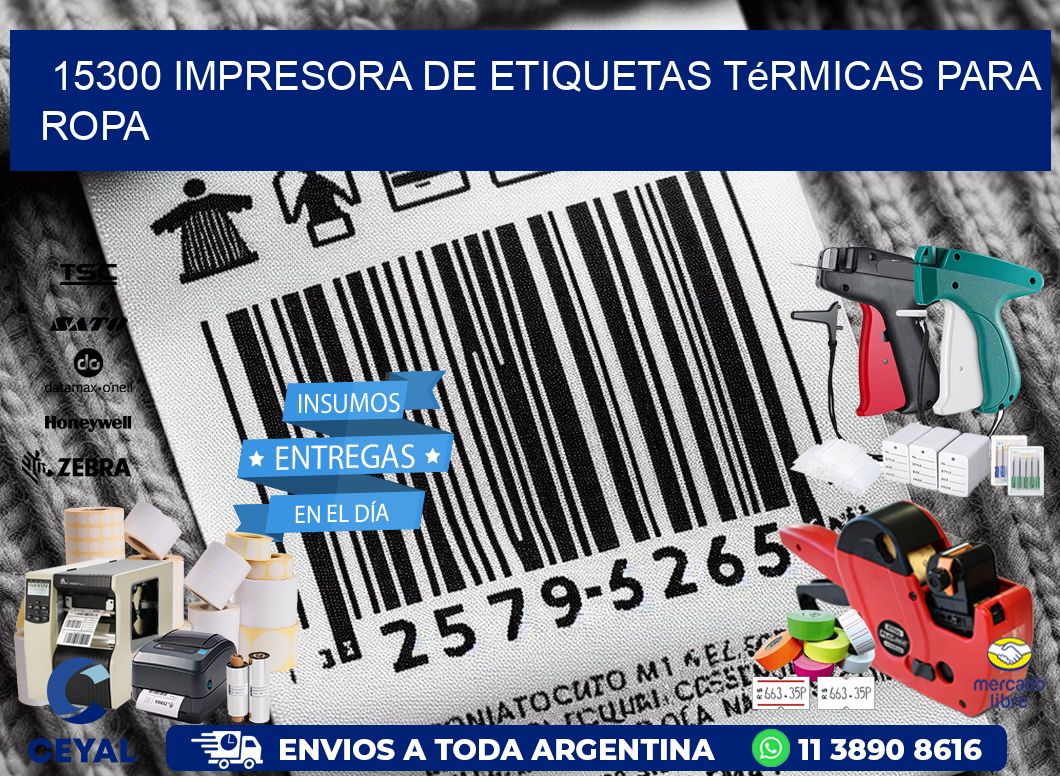 15300 impresora de etiquetas térmicas para ropa