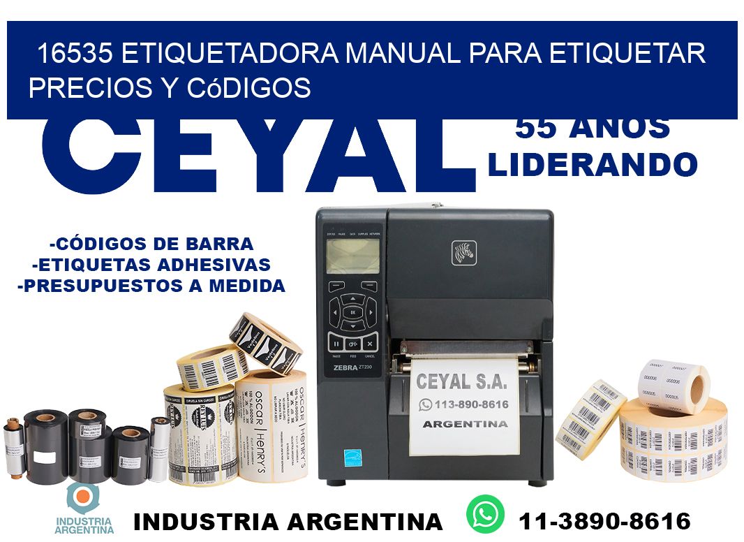 16535 etiquetadora manual para etiquetar precios y códigos