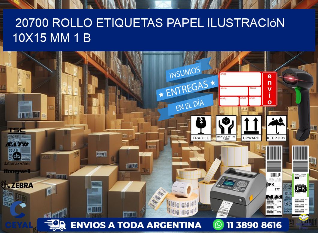 20700 Rollo Etiquetas Papel Ilustración 10x15 Mm 1 B