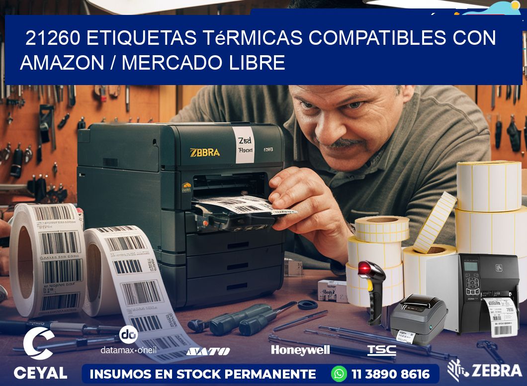 21260 etiquetas térmicas compatibles con Amazon / Mercado Libre