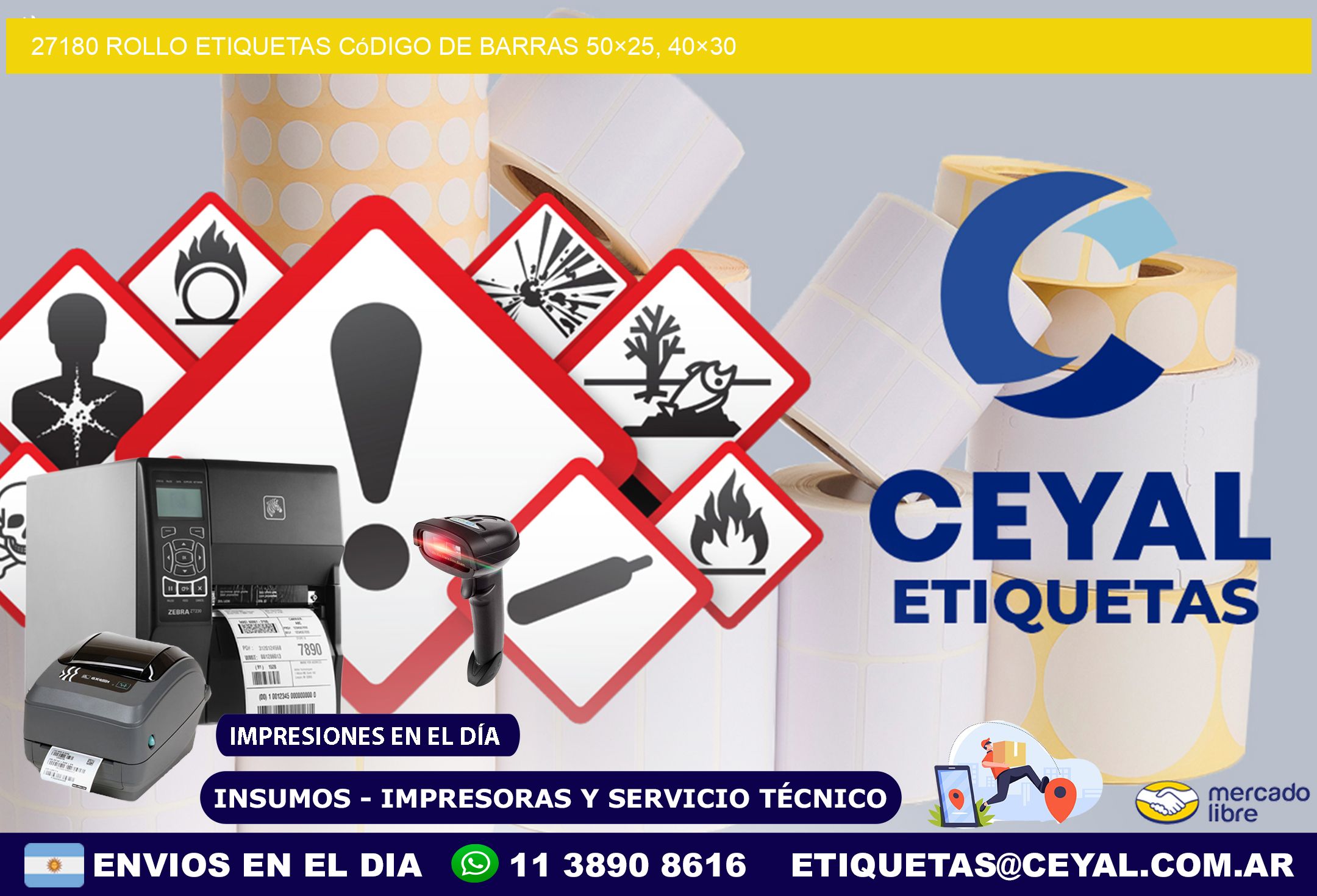 27180 rollo etiquetas código de barras 50×25, 40×30