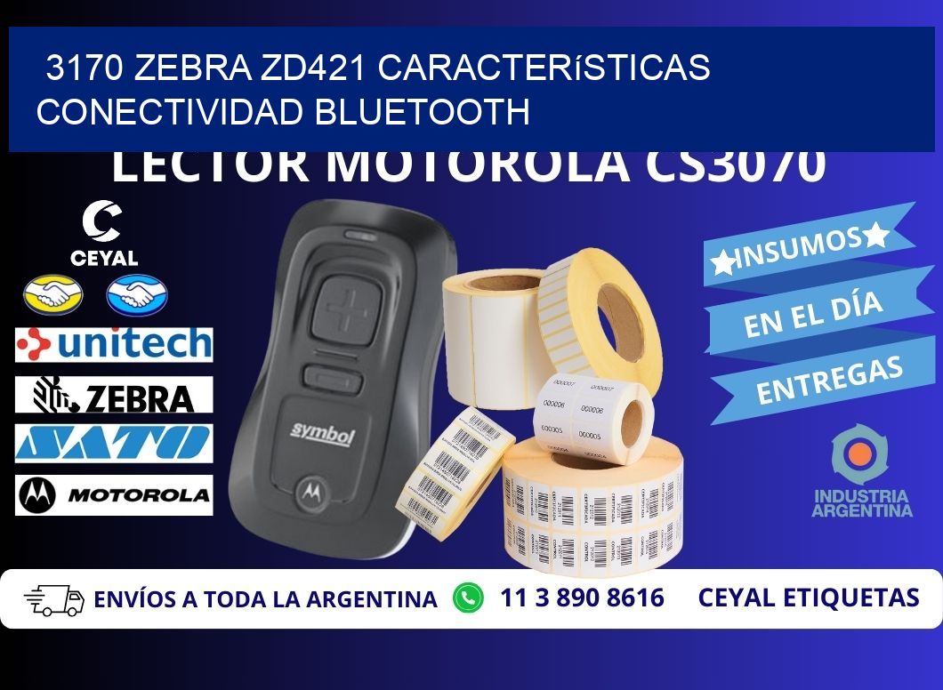 3170 Zebra ZD421 características conectividad Bluetooth