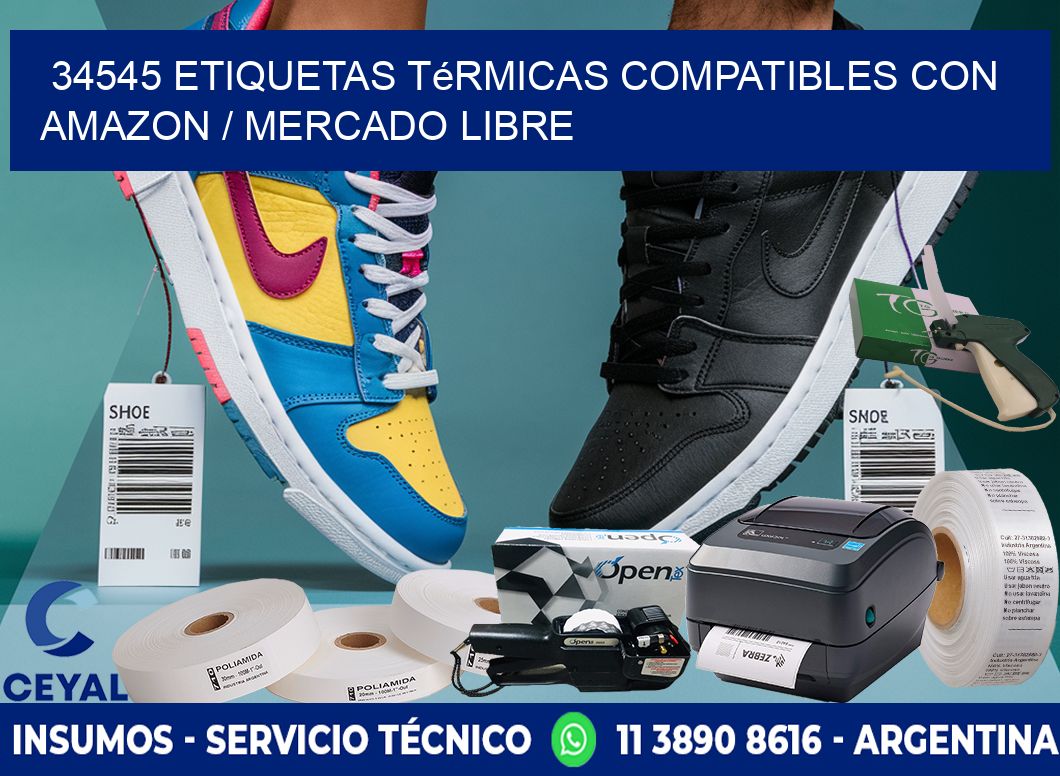 34545 etiquetas térmicas compatibles con Amazon / Mercado Libre