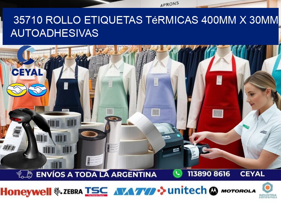 35710 Rollo Etiquetas Térmicas 400mm X 30mm Autoadhesivas