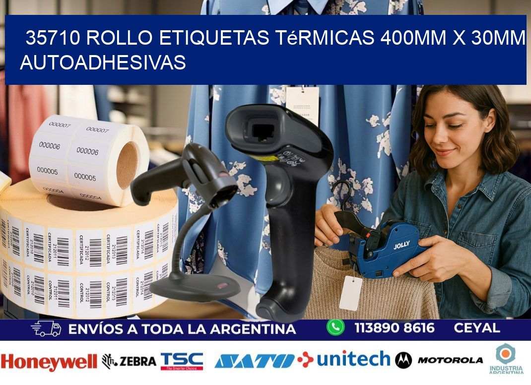 35710 Rollo Etiquetas Térmicas 400mm X 30mm Autoadhesivas