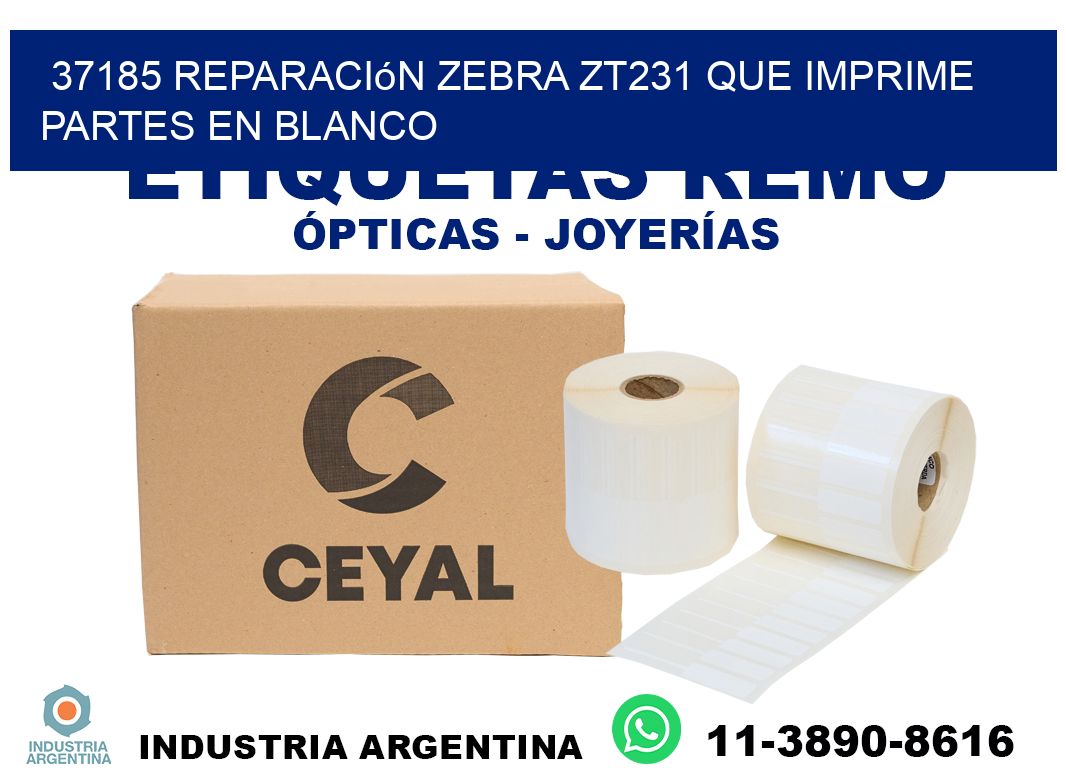 37185 reparación zebra zt231 que imprime partes en blanco