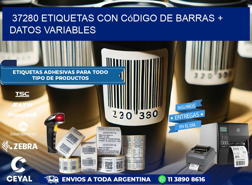 37280 etiquetas con código de barras + datos variables