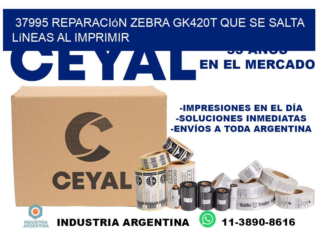 37995 reparación zebra gk420t que se salta líneas al imprimir