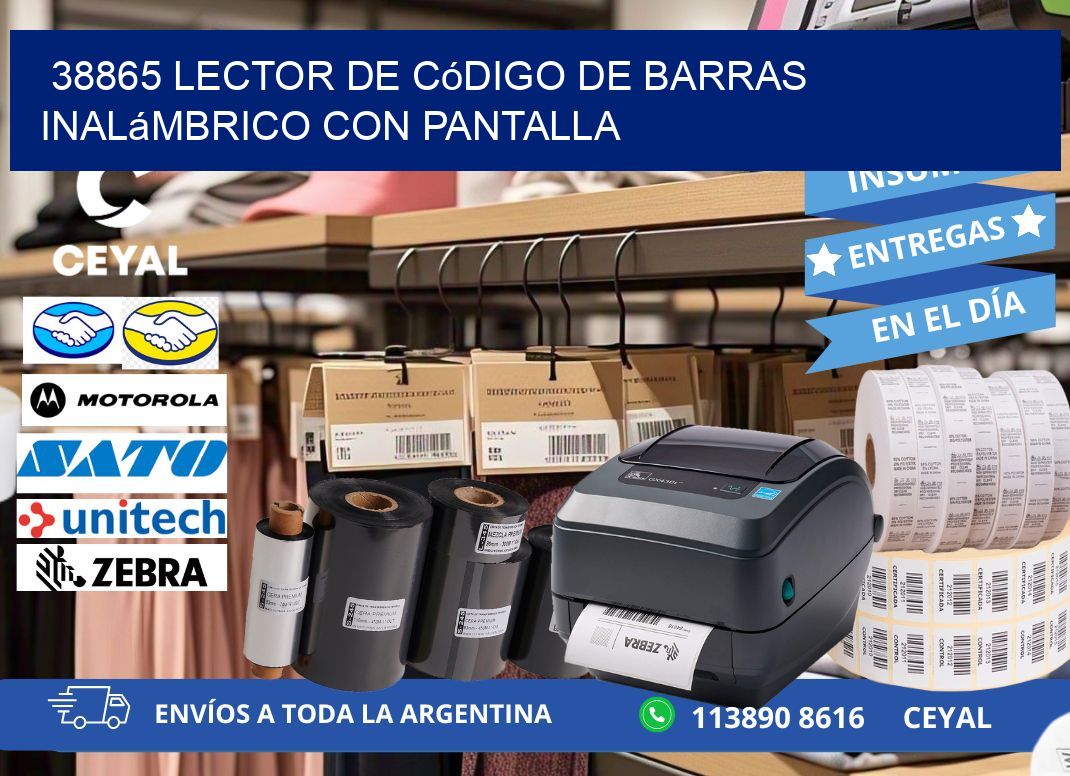38865 Lector de código de barras inalámbrico con Pantalla