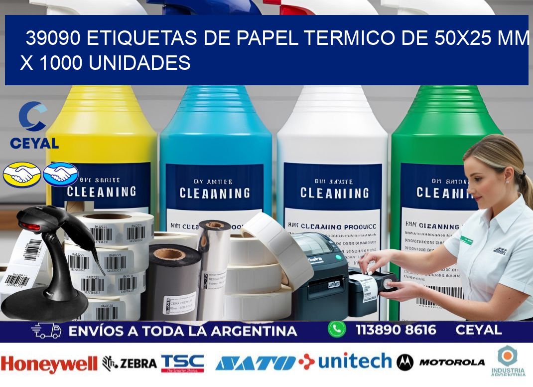 39090 Etiquetas De Papel Termico De 50x25 Mm X 1000 Unidades