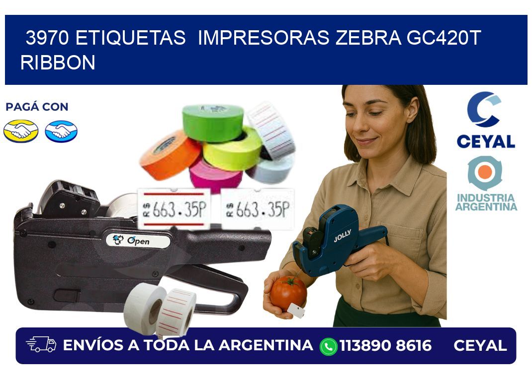 3970 etiquetas  impresoras zebra gc420t ribbon