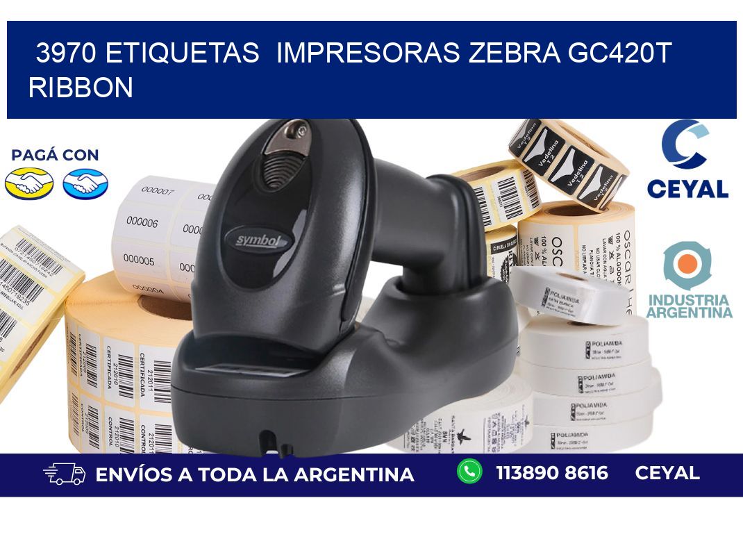 3970 etiquetas  impresoras zebra gc420t ribbon
