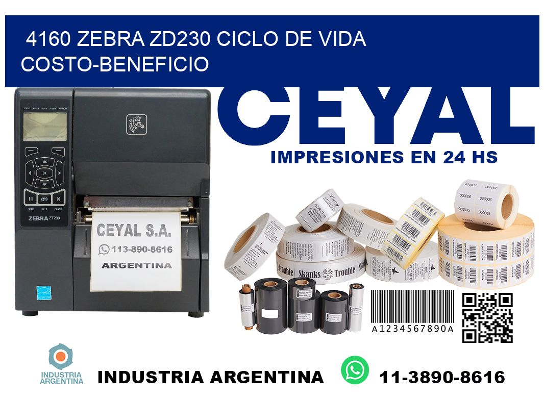 4160 Zebra ZD230 ciclo de vida costo-beneficio