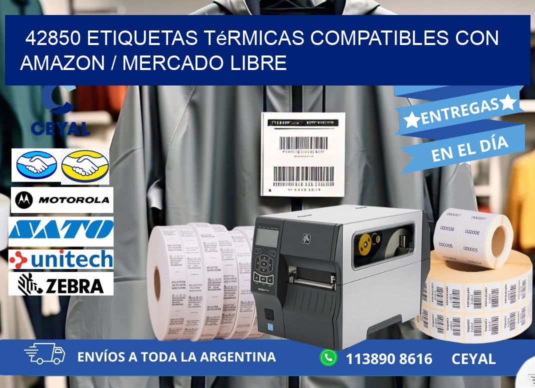42850 etiquetas térmicas compatibles con Amazon / Mercado Libre