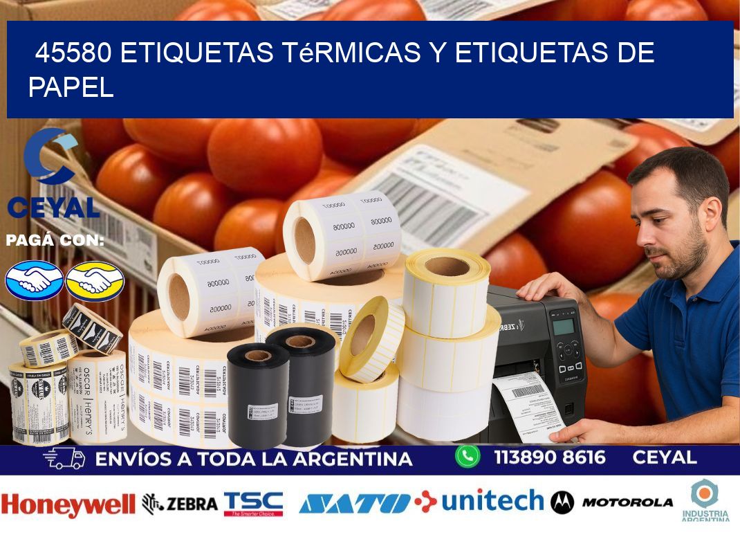 45580 etiquetas térmicas y etiquetas de papel