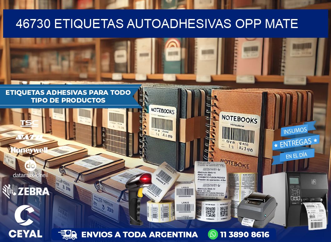 46730 etiquetas autoadhesivas Opp Mate