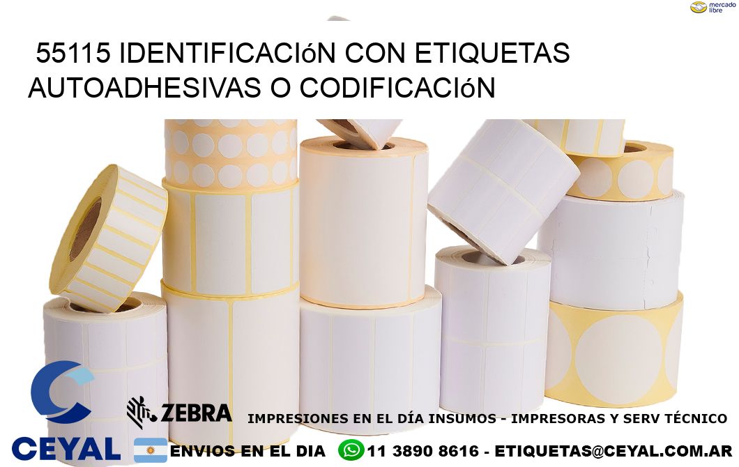 55115 identificación con etiquetas autoadhesivas o codificación