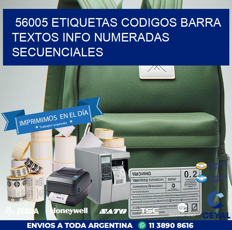 56005 Etiquetas Codigos Barra Textos Info Numeradas Secuenciales