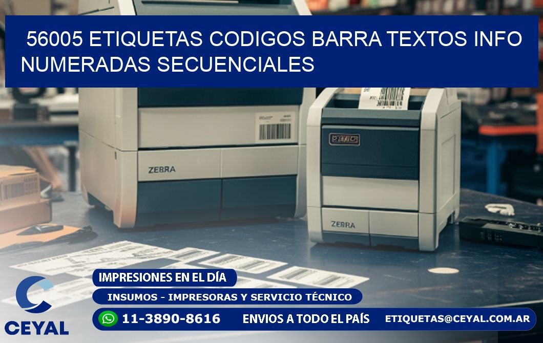 56005 Etiquetas Codigos Barra Textos Info Numeradas Secuenciales