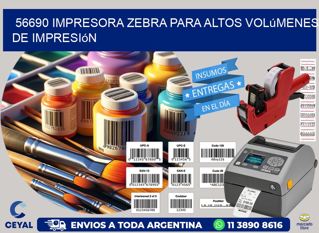 56690 impresora zebra para altos volúmenes de impresión