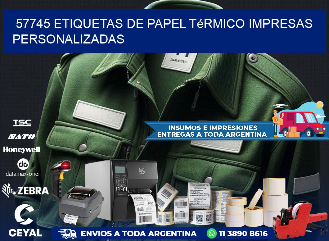 57745 Etiquetas de papel térmico impresas personalizadas