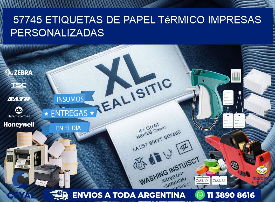 57745 Etiquetas de papel térmico impresas personalizadas