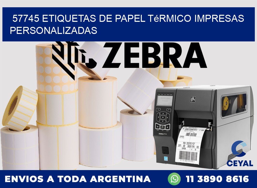 57745 Etiquetas de papel térmico impresas personalizadas