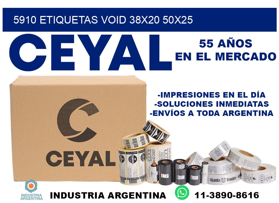 5910 etiquetas void 38x20 50x25