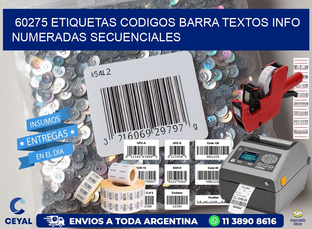 60275 Etiquetas Codigos Barra Textos Info Numeradas Secuenciales