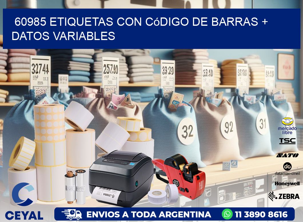 60985 etiquetas con código de barras + datos variables