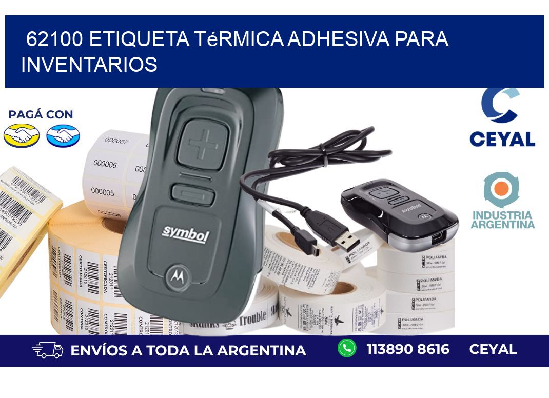 62100 Etiqueta térmica adhesiva para Inventarios