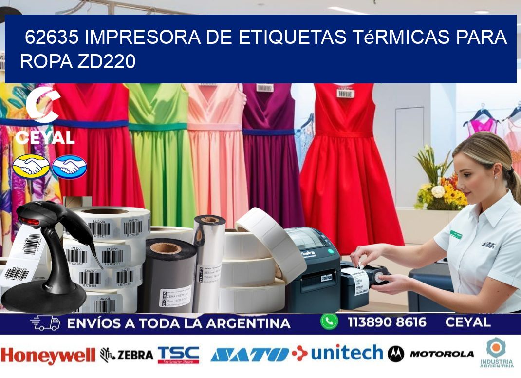 62635 impresora de etiquetas térmicas para ropa ZD220