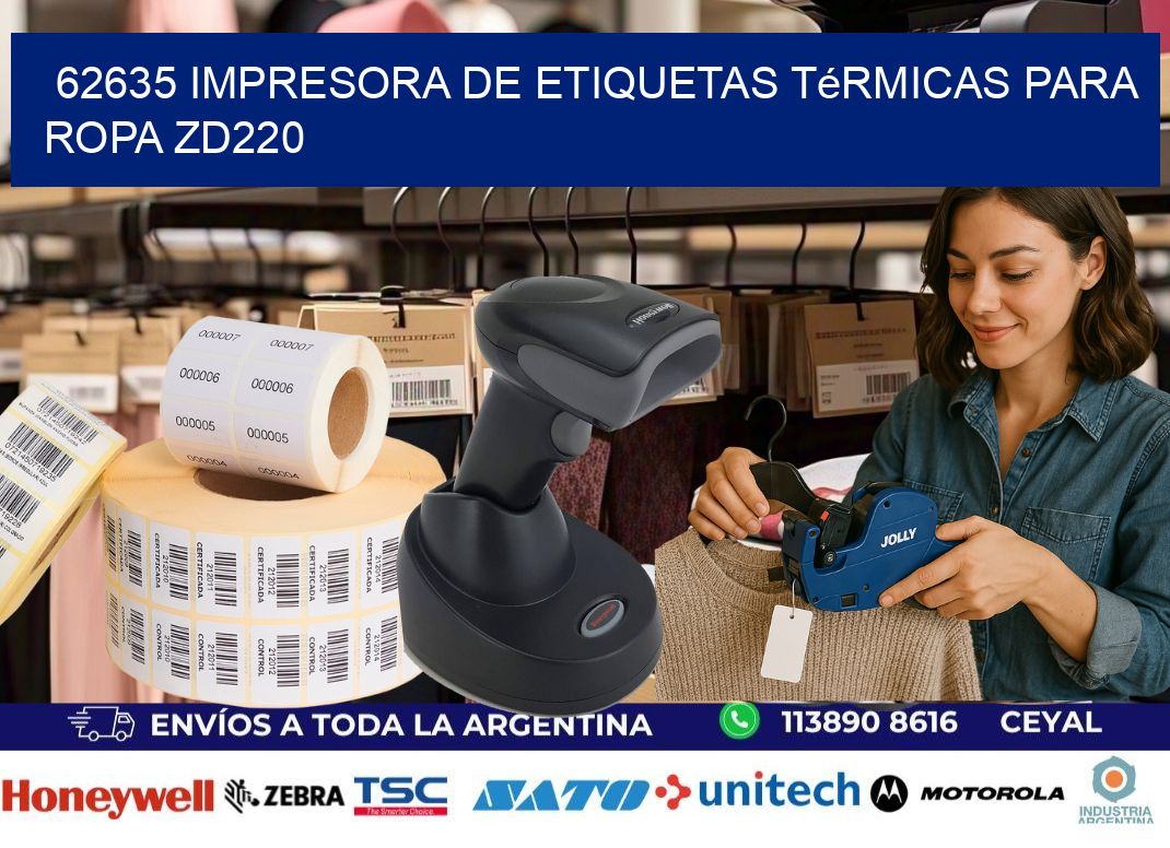 62635 impresora de etiquetas térmicas para ropa ZD220