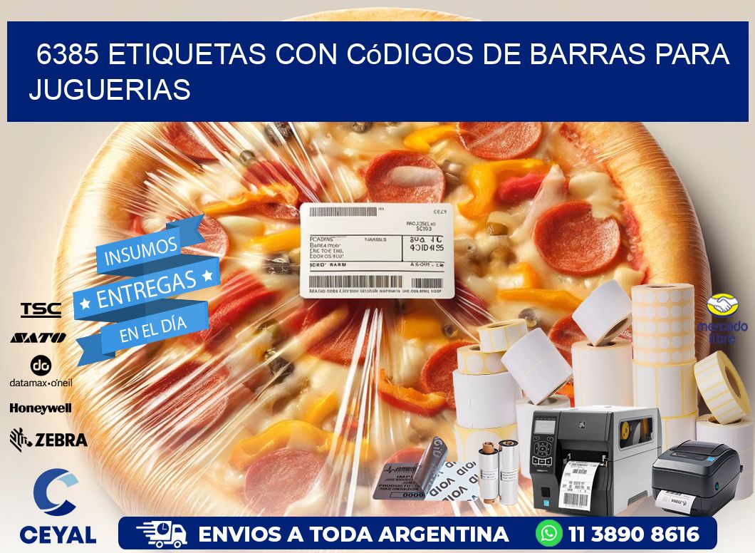6385 etiquetas con códigos de barras para juguerias