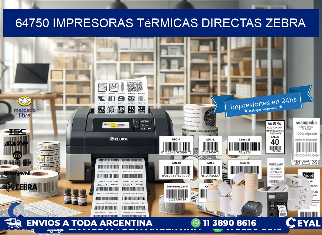 64750 impresoras térmicas directas zebra