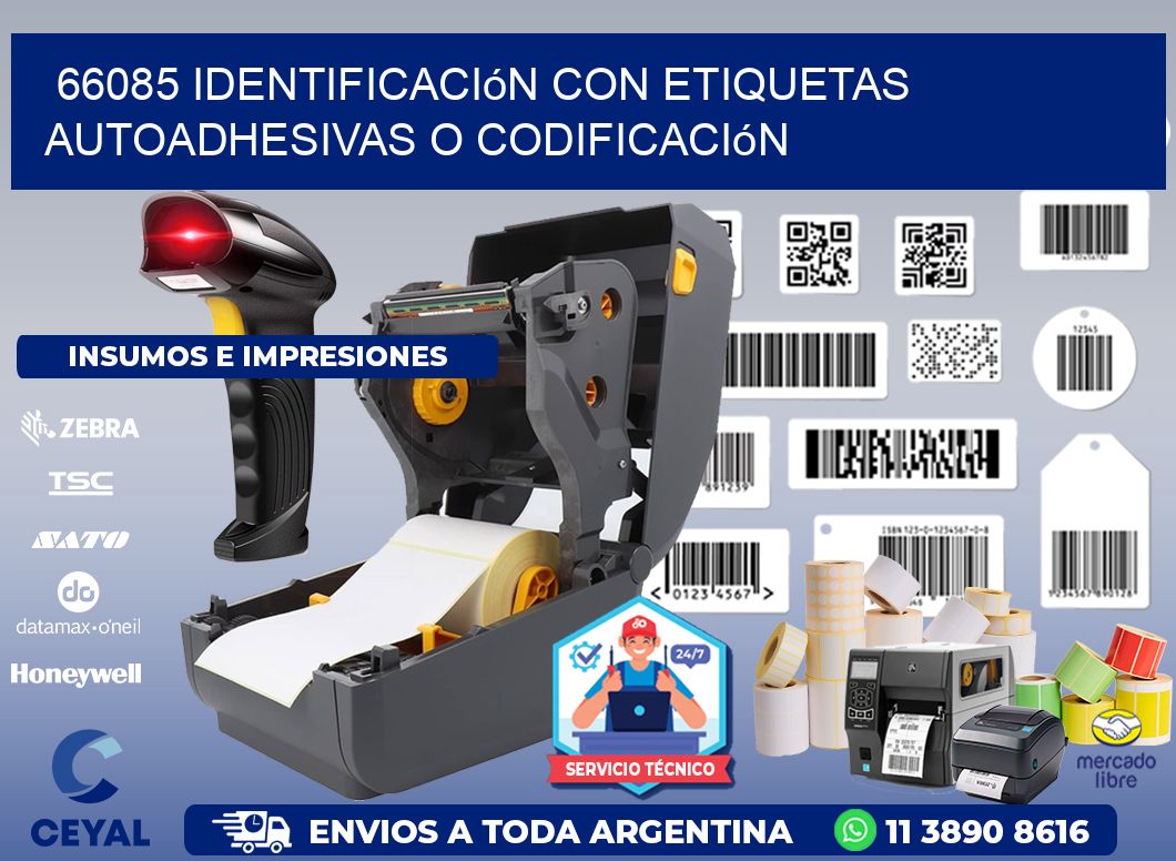 66085 identificación con etiquetas autoadhesivas o codificación