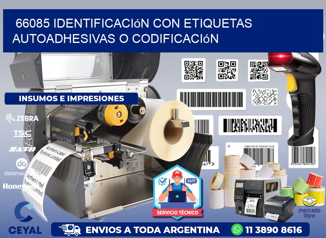 66085 identificación con etiquetas autoadhesivas o codificación