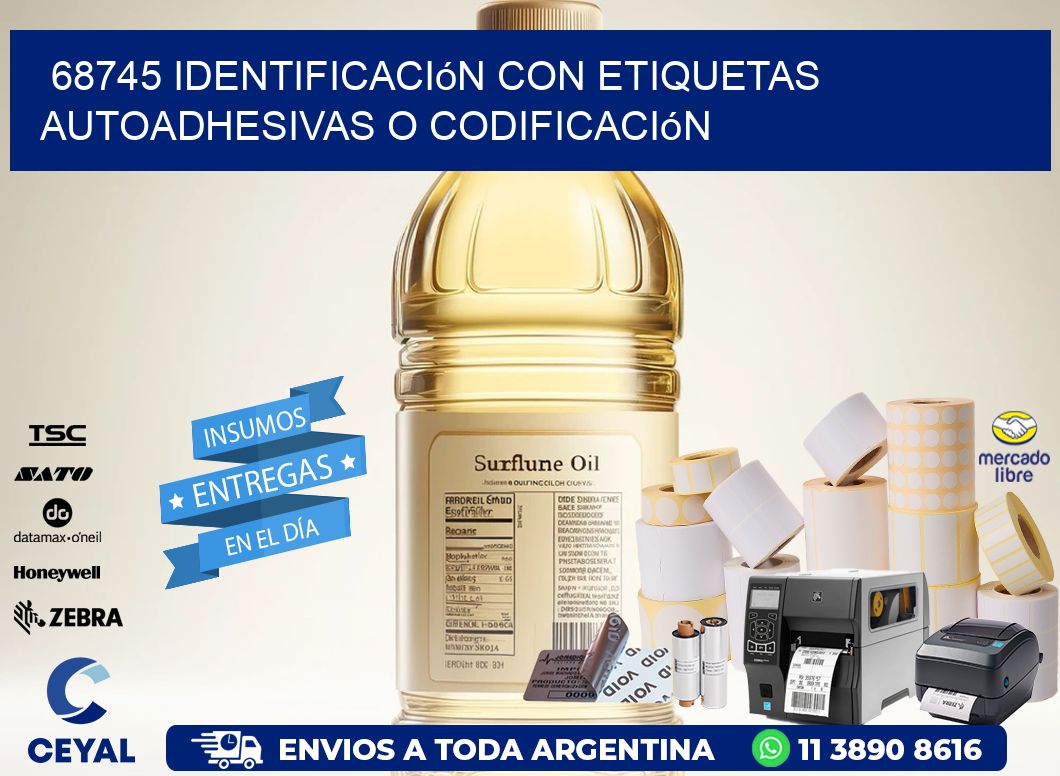 68745 identificación con etiquetas autoadhesivas o codificación