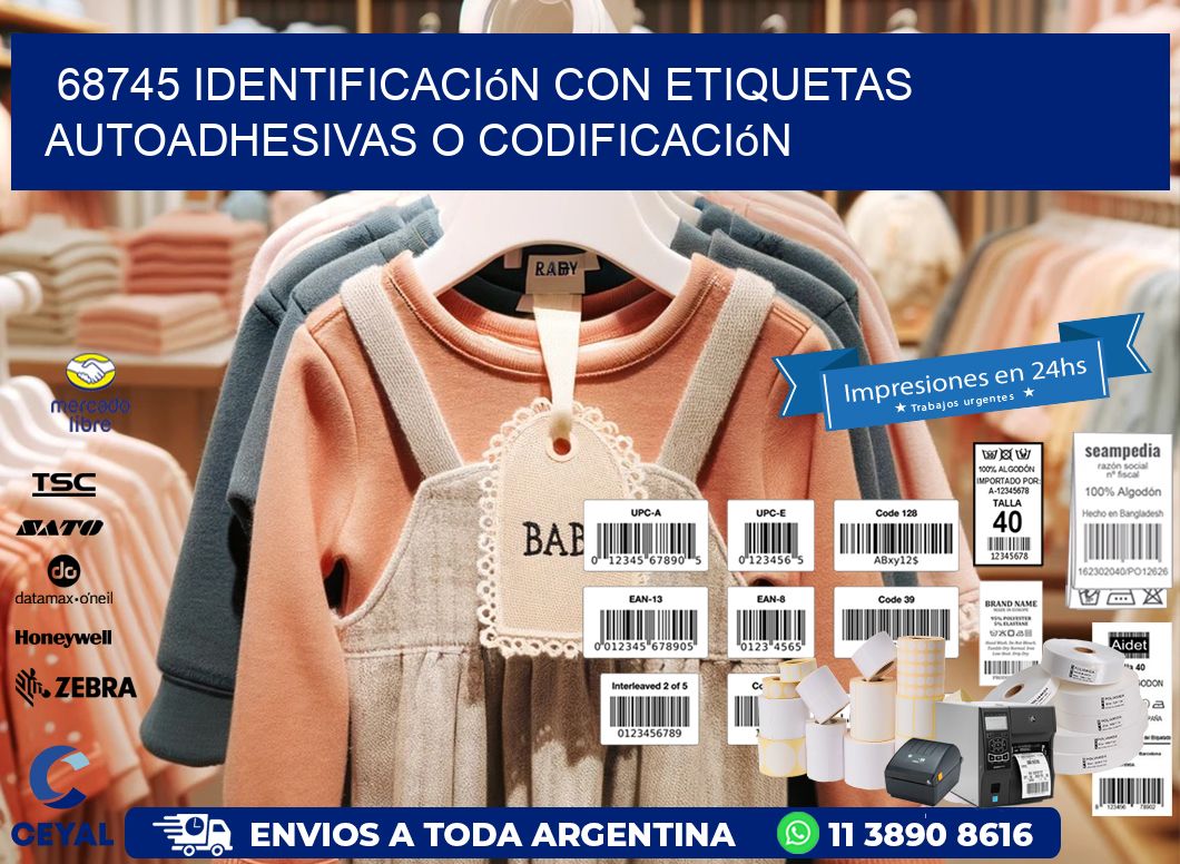 68745 identificación con etiquetas autoadhesivas o codificación