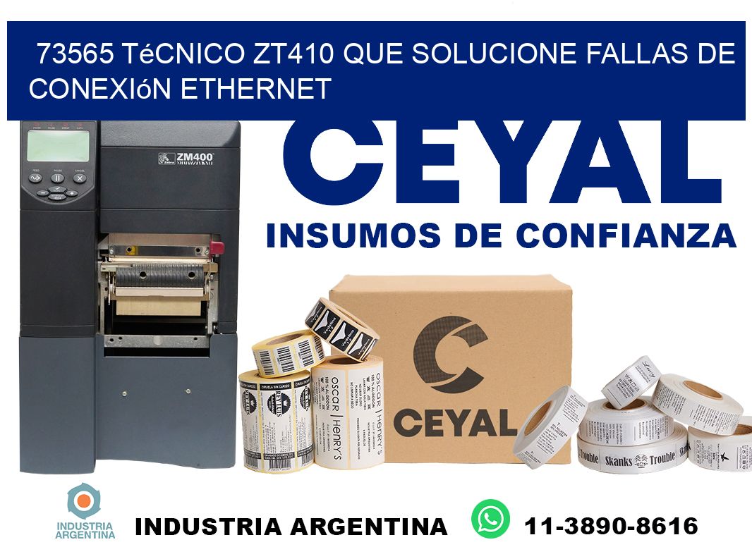 73565 técnico zt410 que solucione fallas de conexión ethernet