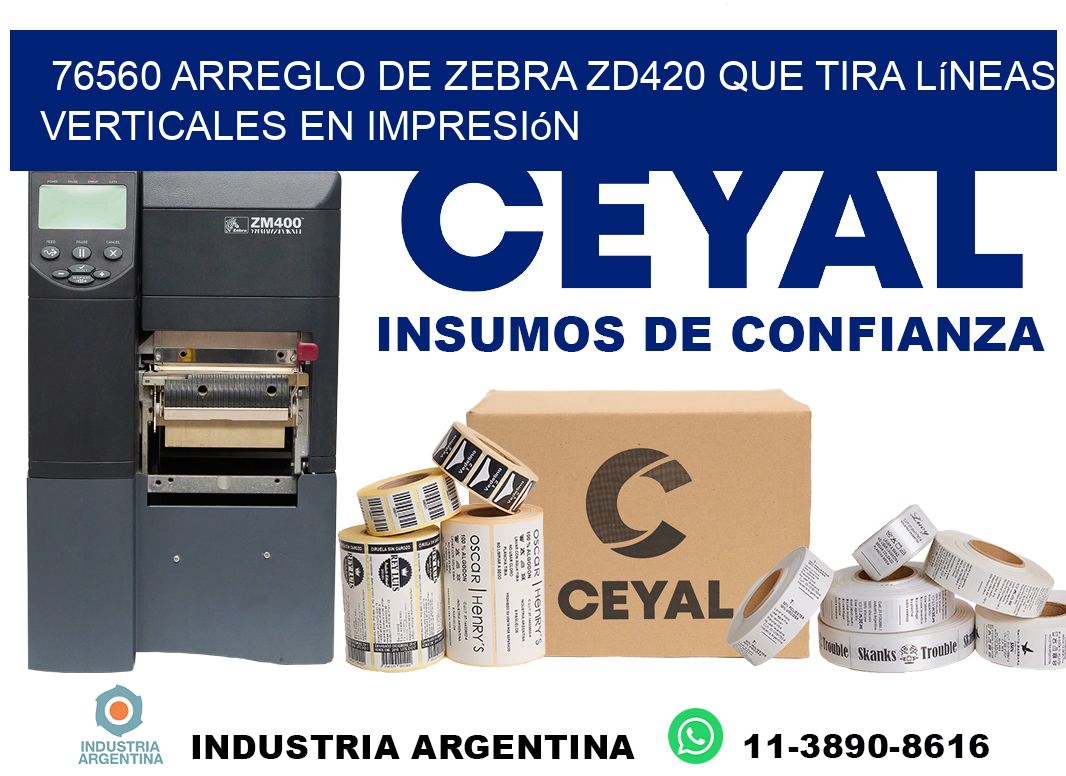 76560 arreglo de zebra zd420 que tira líneas verticales en impresión