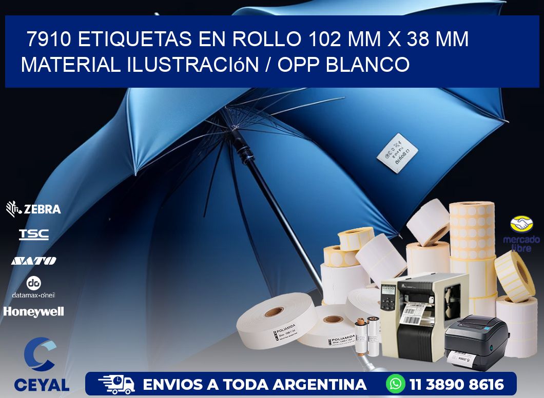 7910 Etiquetas en rollo 102 mm x 38 mm material Ilustración / OPP Blanco