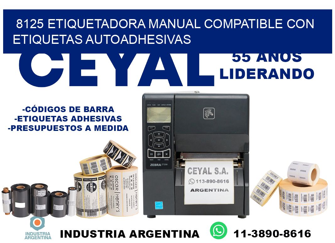 8125 etiquetadora manual compatible con etiquetas autoadhesivas