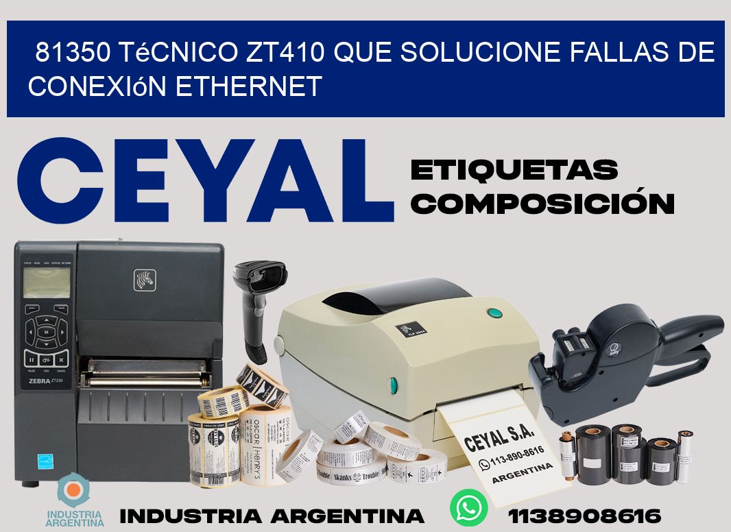 81350 técnico zt410 que solucione fallas de conexión ethernet