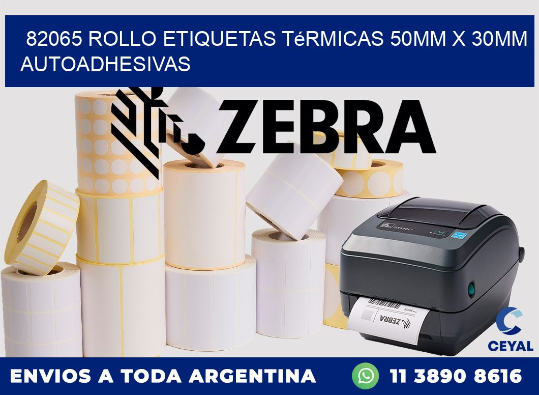 82065 Rollo Etiquetas Térmicas 50mm X 30mm Autoadhesivas