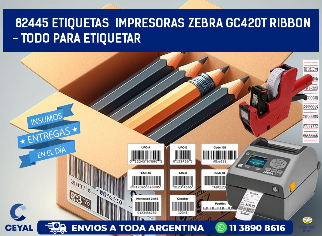 82445 etiquetas  impresoras zebra gc420t ribbon  - Todo para Etiquetar